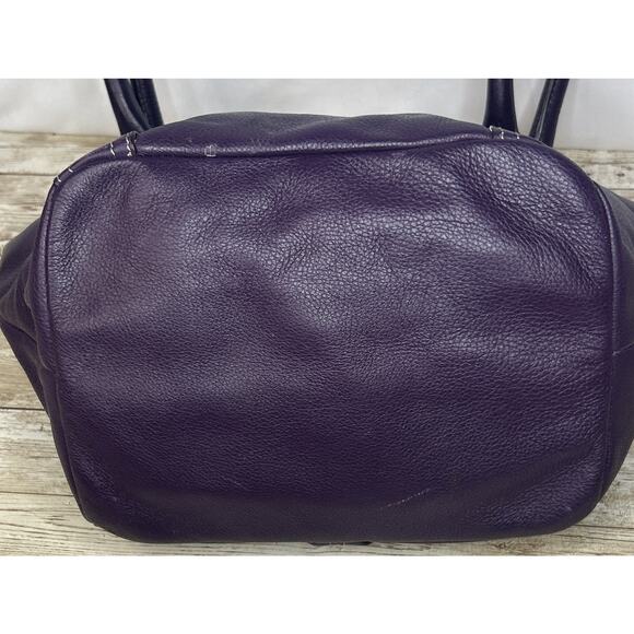Tignanello Purple Leather Purse Handbag Shoulder Bag - Picture 5 of 16